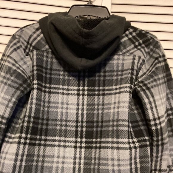 Ocean Current Light Plaid Fleece Jacket with Hood Size M - Picture 7 of 9